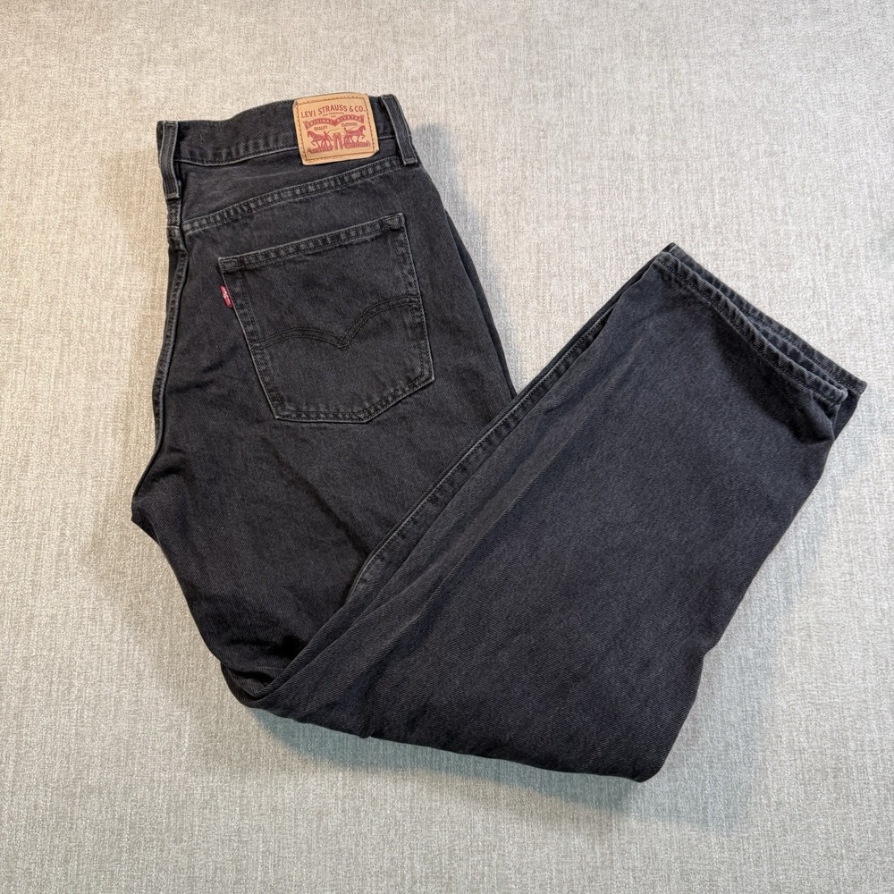 Levis '94 Baggy Jeans Womens 33x31 Black Denim Loose Fit Wide Leg Charcoal Wash